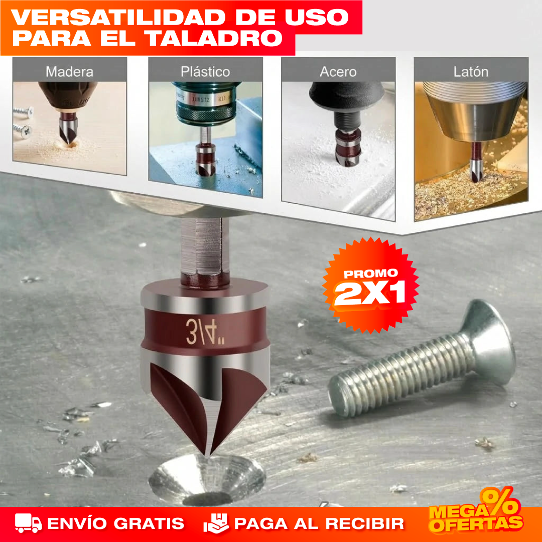 Promo 2x1 Set Brocas Avellanadoras – Esconde la Cabeza del Tornillo y Deja Acabado Pro