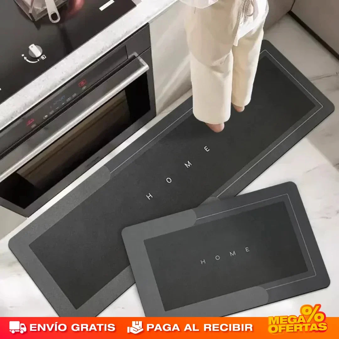 Alfombras Antideslizantes Súper Absorbentes para Cocina y Baño – Pisa Seco y Sin Resbalar · Combo x2