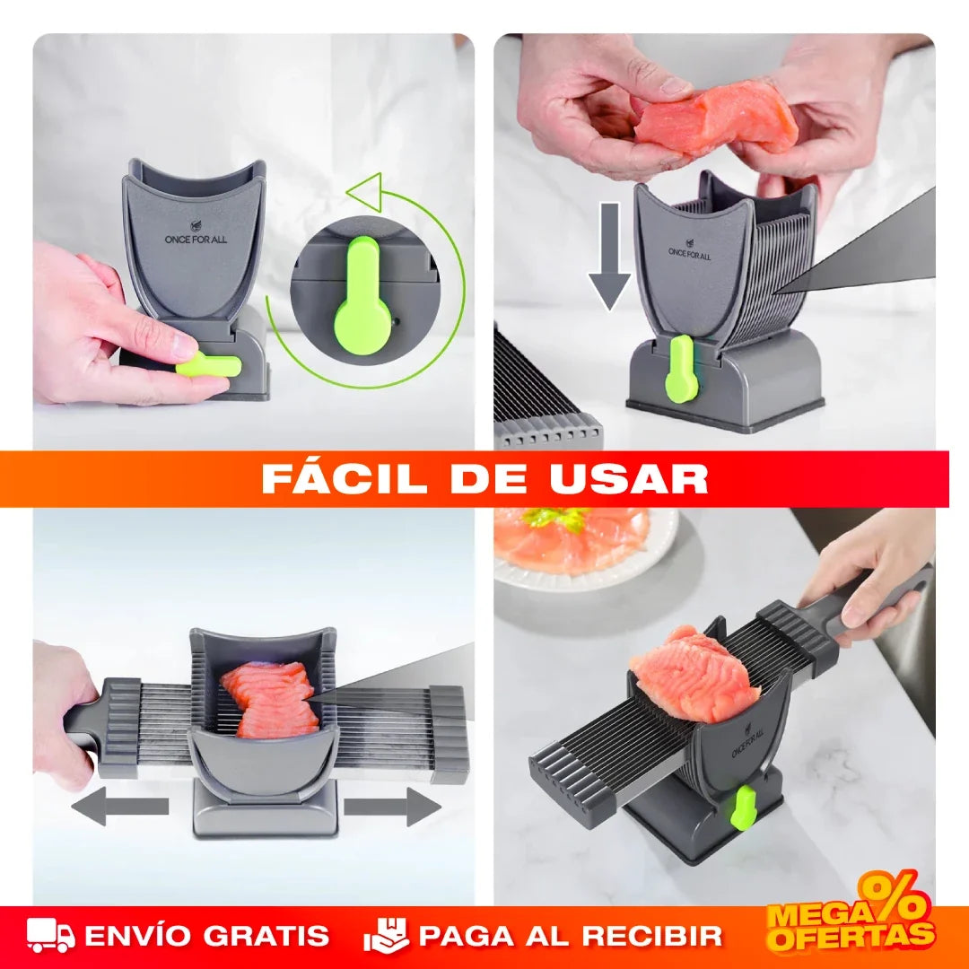 Rebanador de Carne Manual de Acero Inoxidable – Tajadas Parejas Como en Charcutería
