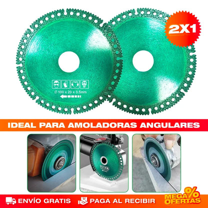 2 Discos de Corte de Diamante Indestructible – Corta Cerámica y Metal Sin Desgastarse · 2x1