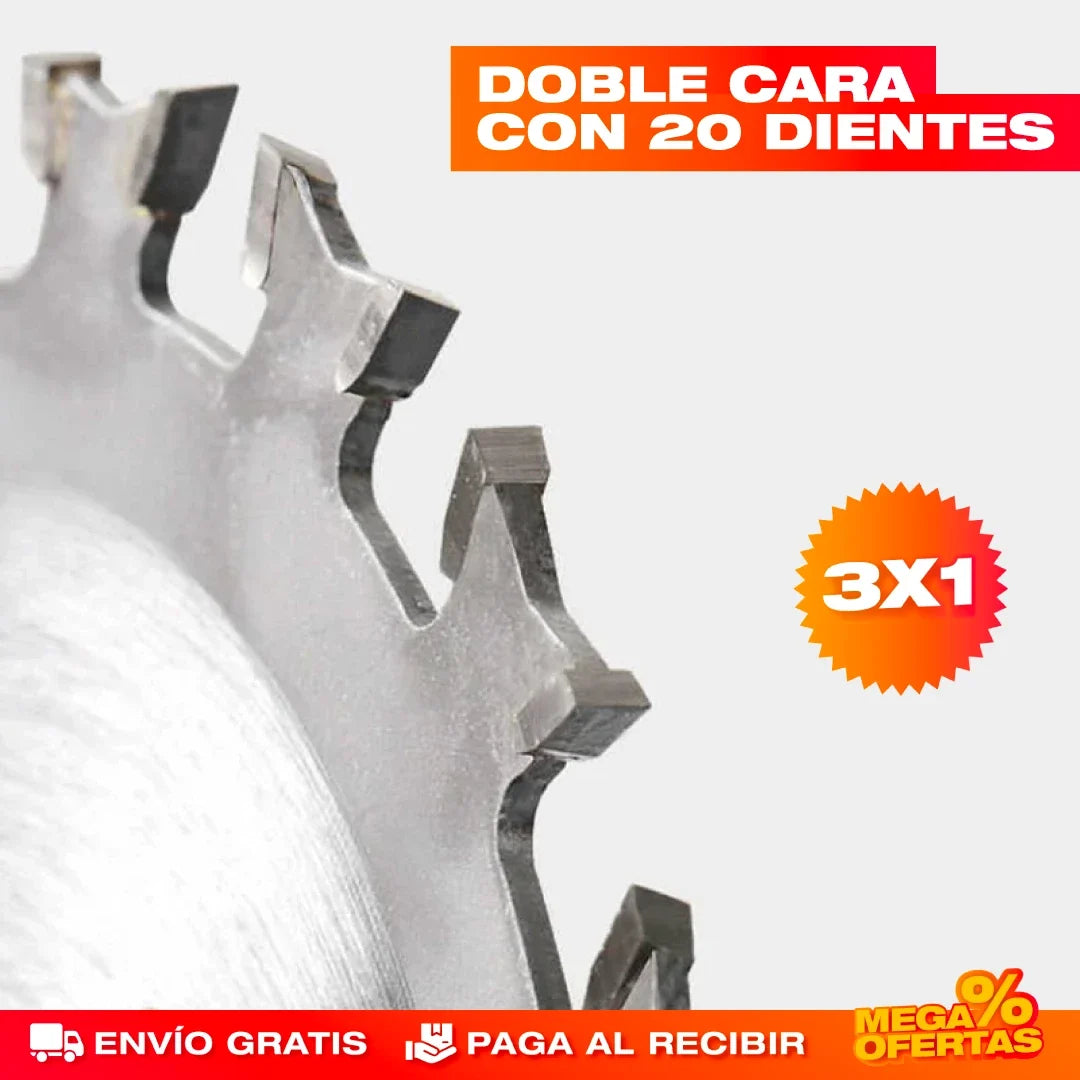 Disco Power Sierra Doble Cara – Corta Madera y Plástico Sin Trabarse · 3x1