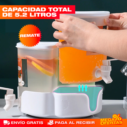 Dispensador de Bebidas 3 en 1 – Sirve Bebidas Sin Levantar la Jarra · 5.2 Litros