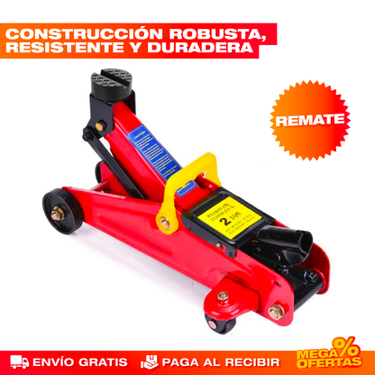 Gato Hidráulico Horizontal de 2 Toneladas – Cambia la Llanta Sin Romperte la Espalda