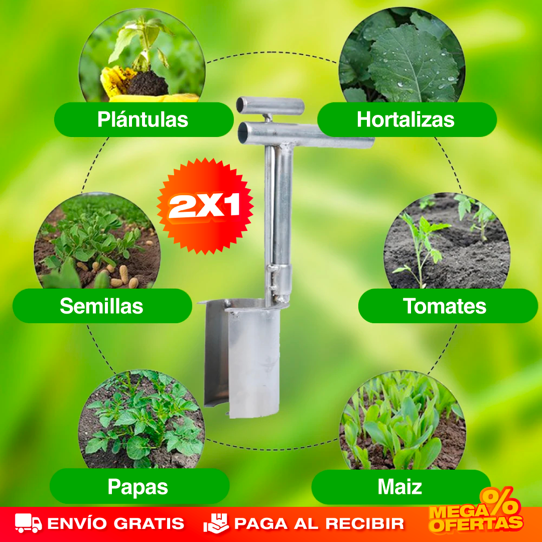 Herramienta para Plantar y Trasplantar Mango Largo – Siembra Sin Agacharte ni Ensuciarte · 2x1