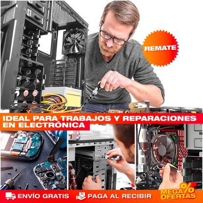 Kit Destornilladores para Electrónicos – Repara Celular, PC y Consolas en Casa · 110 Piezas