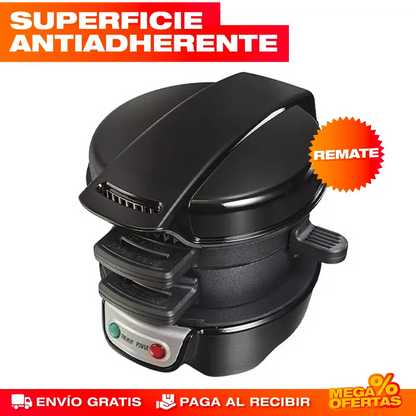 Máquina para Hamburguesas y Desayunos 3 en 1 – Desayuno Completo Sin Ensuciar la Cocina