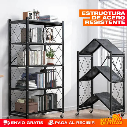 Estante Organizador Plegable de Metal – Más Espacio de Guardado Sin Taladrar · 5 Pisos