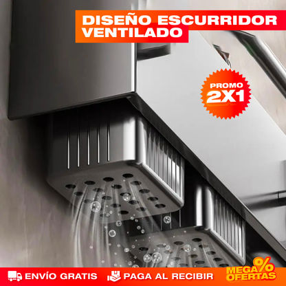 Organizador Escurridor de Cubiertos – Cubiertos Secos y a la Mano Sin Ocupar Cajón · 2x1