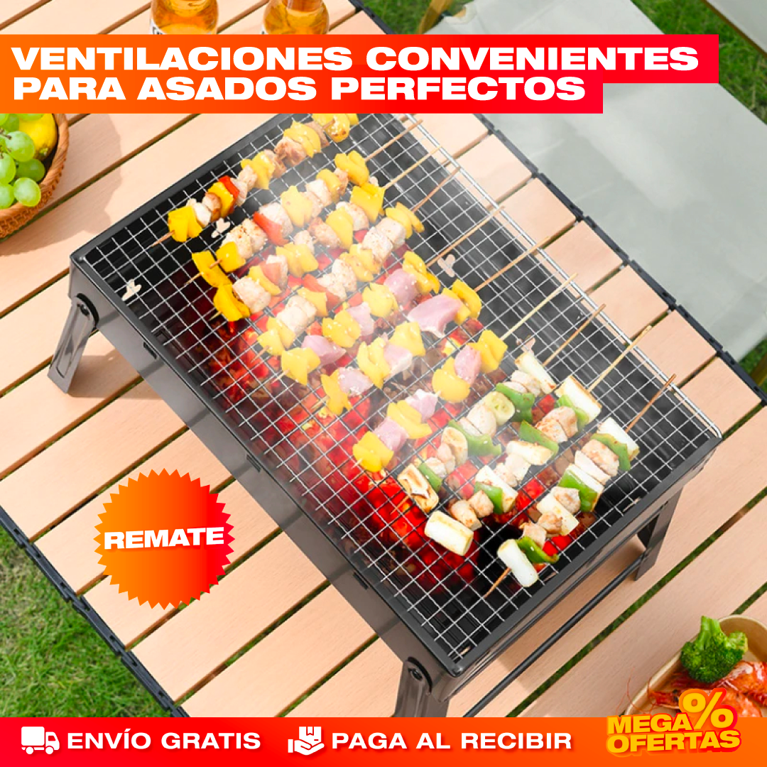 Parrilla Asador de Carbón Plegable y Portátil – Asados Donde Sea, Fácil de Guardar