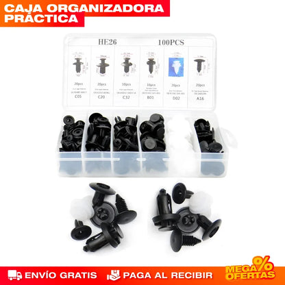 Clips Remaches para Carro – Repón los Clips Rotos del Tapizado · Kit x100