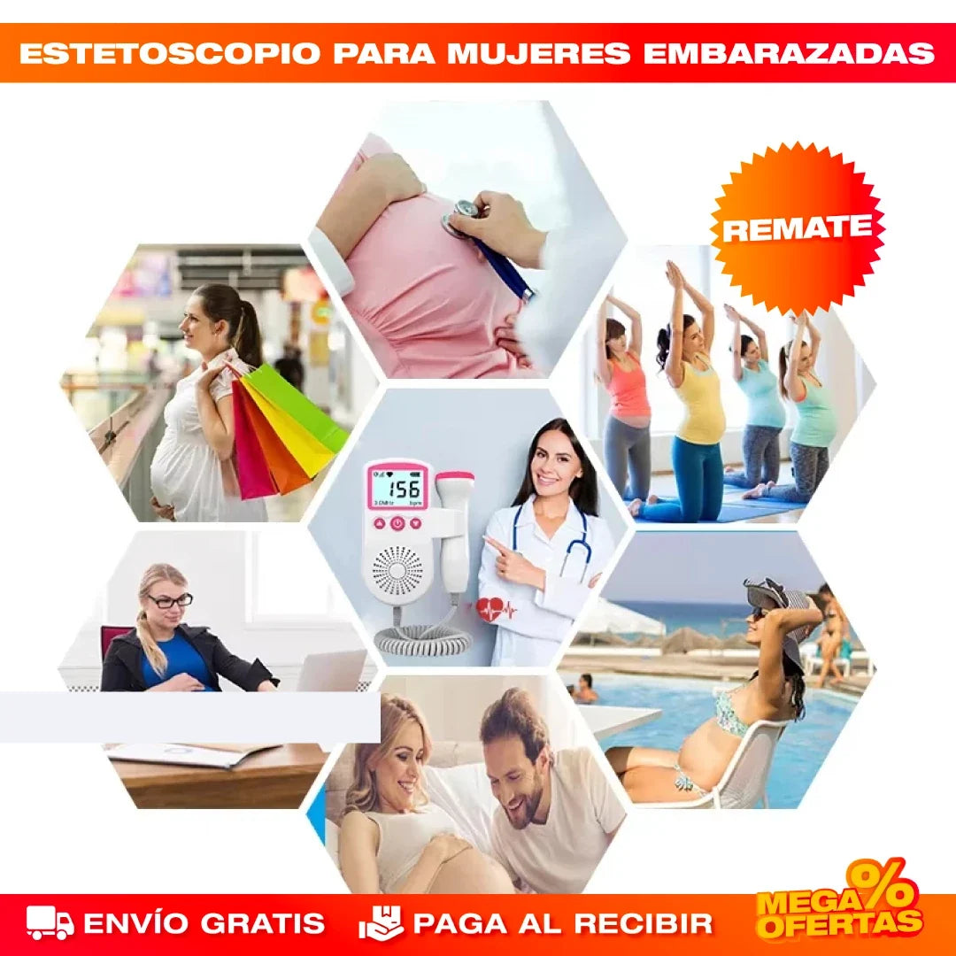 Monitor de Ritmo Cardíaco Fetal Doppler – Escucha el Corazón de tu Bebé en Casa