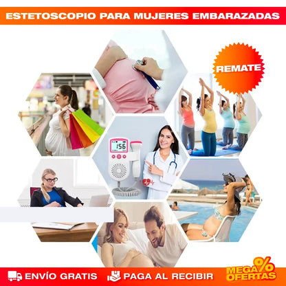 Monitor de Ritmo Cardíaco Fetal Doppler – Escucha el Corazón de tu Bebé en Casa