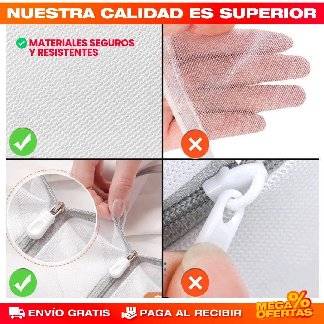 Bolsas de Malla Fina para Lavandería – Protege tu Ropa Delicada en la Lavadora · Set x8