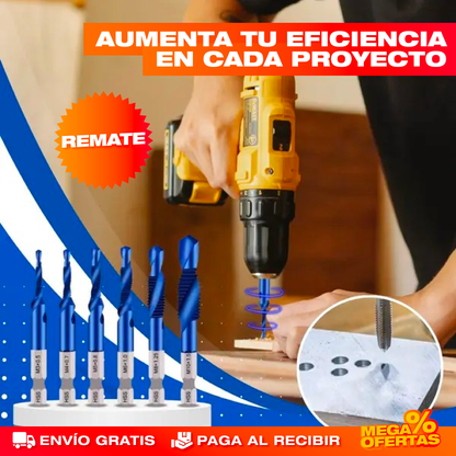 Brocas de Titanio Profesionales 3 en 1 – Perfora Metal, Madera y Concreto Sin Botarlas · 2x1: Paga 6 y Llevas 12