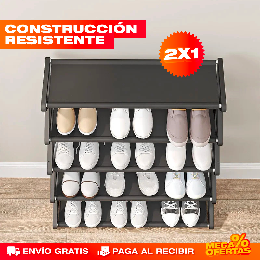 Zapatero Cruzado de 5 Niveles – Hasta 25 Pares Ordenados en la Mitad del Espacio · 2x1