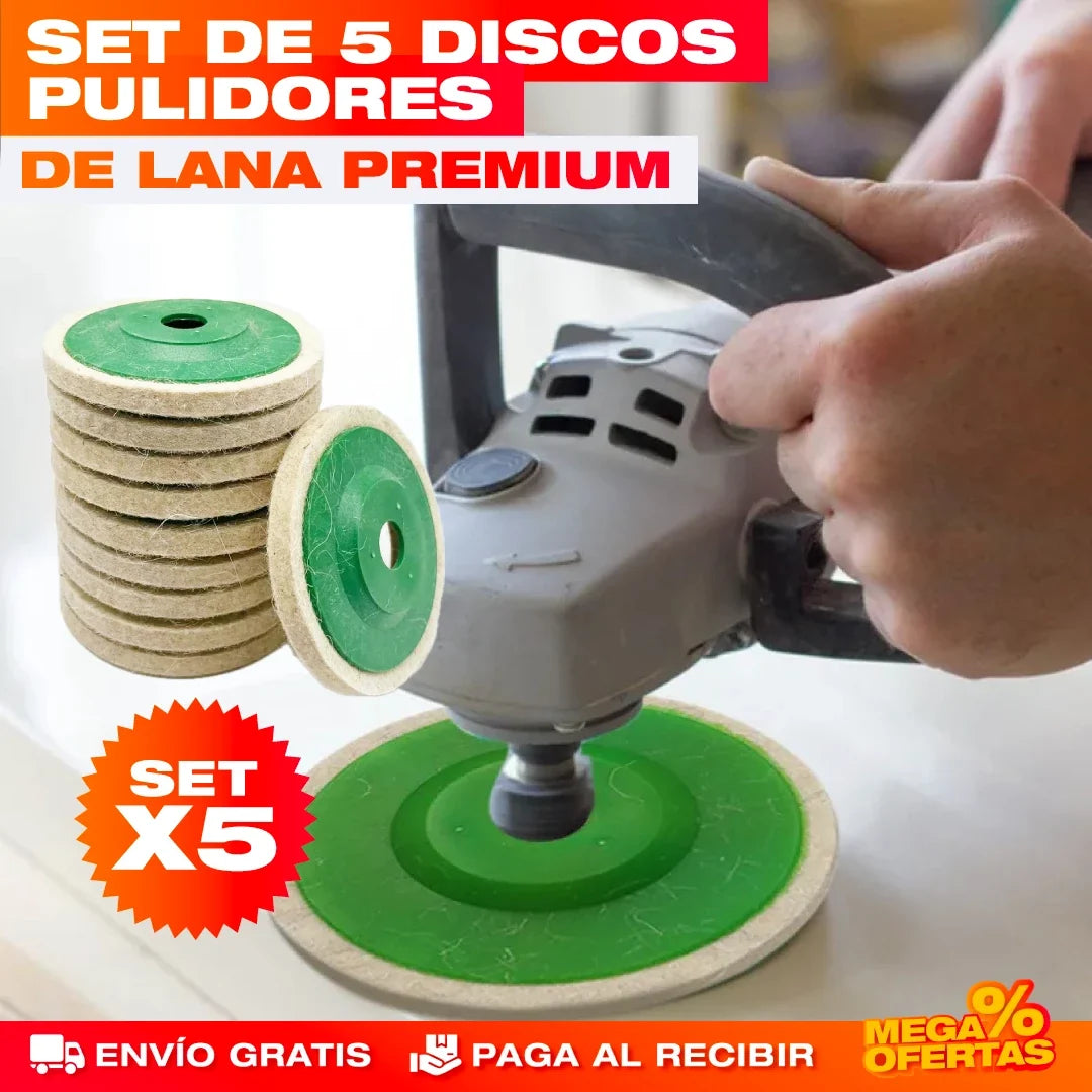 Discos Pulidores de Lana – Set x5