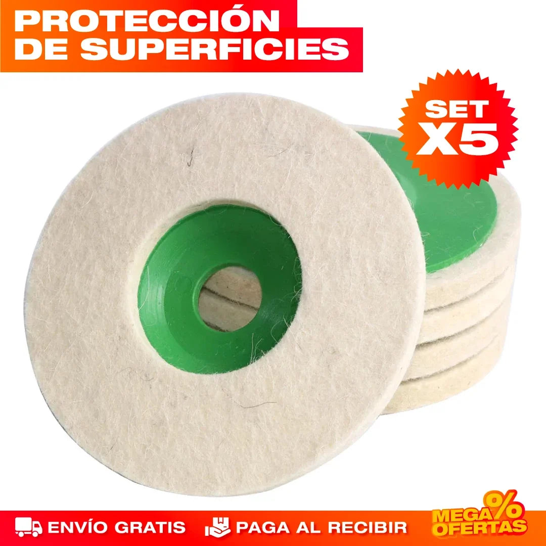Discos Pulidores de Lana – Set x5