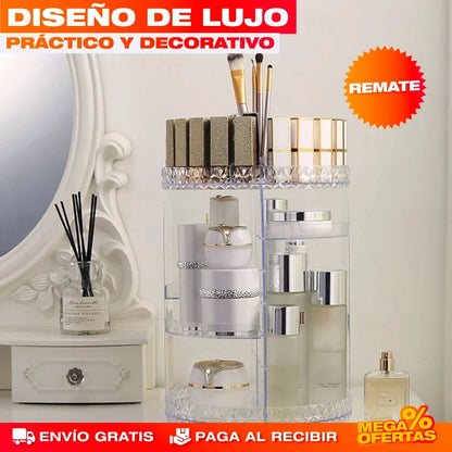 Organizador Giratorio 360° de Maquillaje – Todo tu Maquillaje a un Giro de Distancia