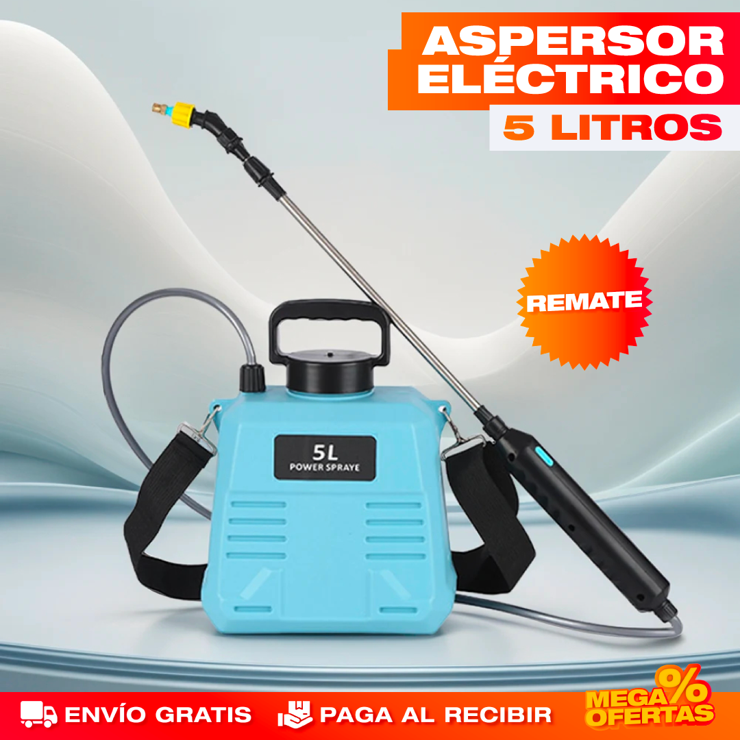 Aspersor Eléctrico Profesional de 5 Litros – Riegas todo el patio sin bombear a mano