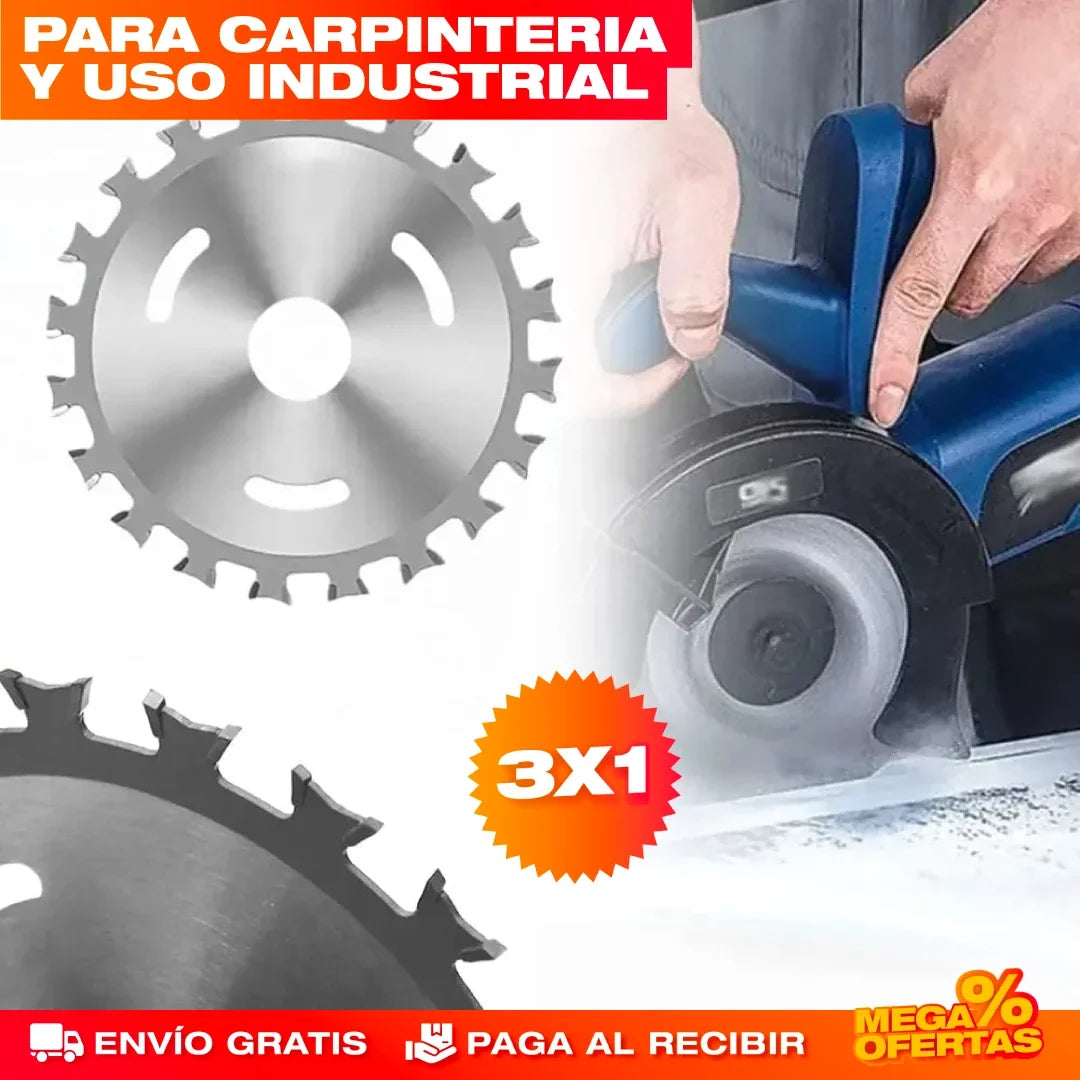 Disco Power Sierra Doble Cara – Corta Madera y Plástico Sin Trabarse · 3x1