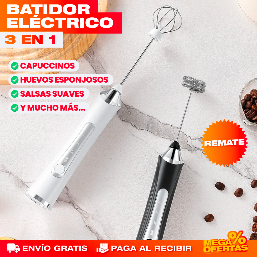 Espumador de Leche 3 en 1 con Base – Café Cremoso Tipo Cafetería en tu Casa