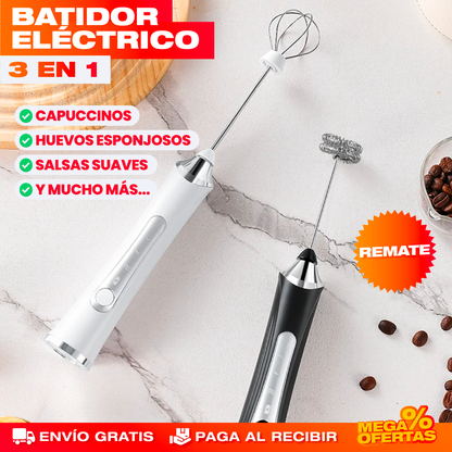Espumador de Leche 3 en 1 con Base – Café Cremoso Tipo Cafetería en tu Casa