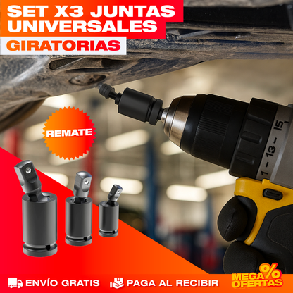 Juntas Universales Giratorias – Llega a los Tornillos Imposibles Sin Perder Torque · Set x3