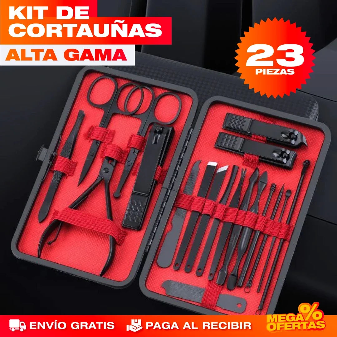 Kit Cortaúñas Alta Gama – Manicura y Pedicura Completa en Casa · 23 Piezas