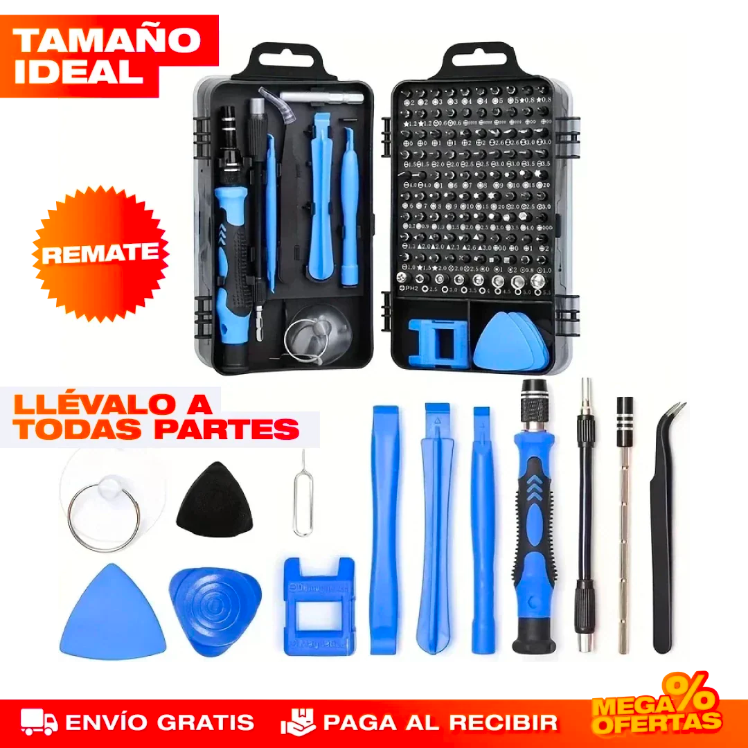 Kit Destornilladores para Electrónicos – Repara Celular, PC y Consolas en Casa · 110 Piezas