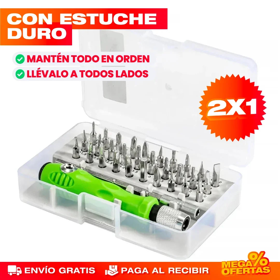 Kit Destornillador 32 Piezas – Ten la Herramienta para Todo en Casa · 2x1