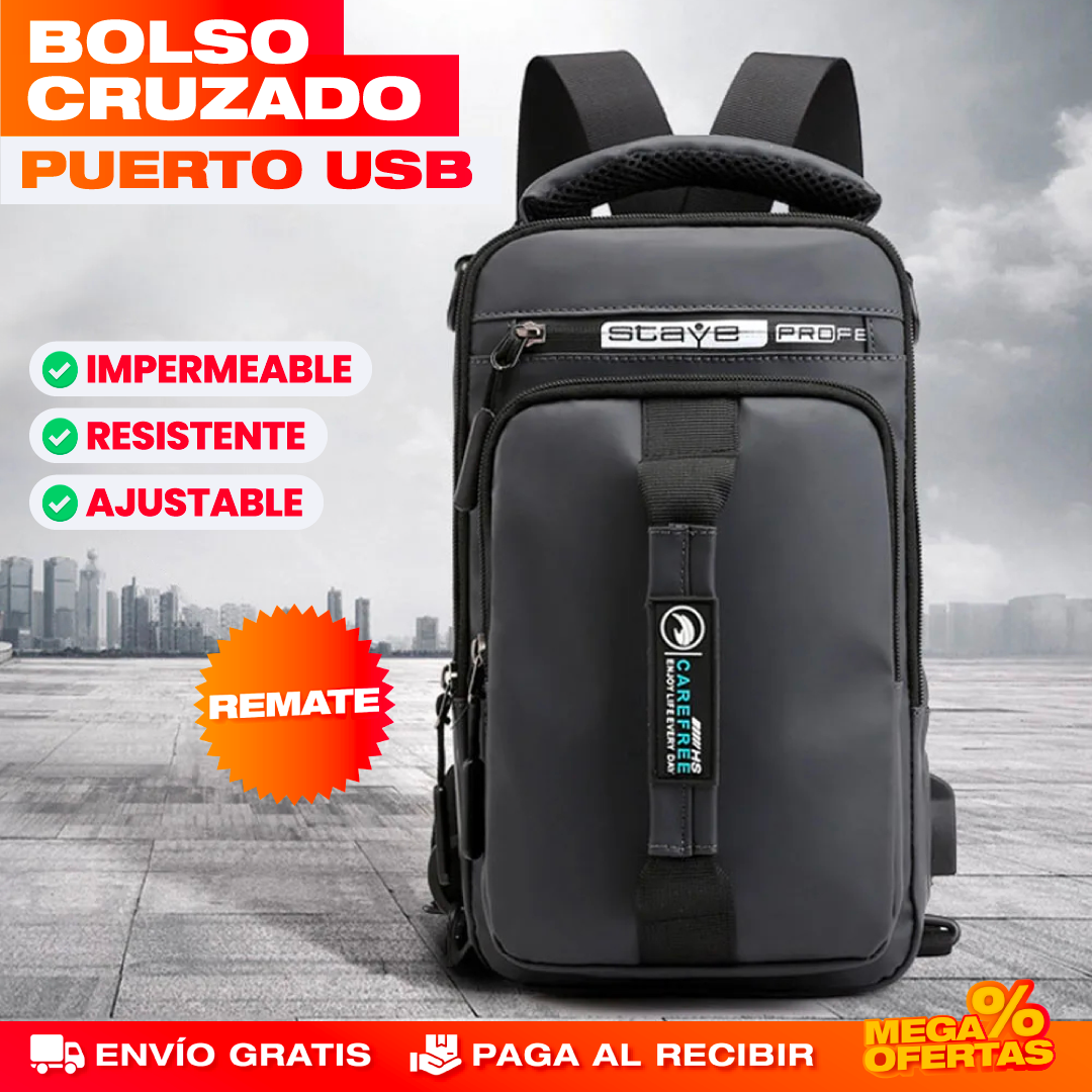 Bolso Cruzado con Puerto USB – Carga tu Celular y Anda Seguro en la Calle