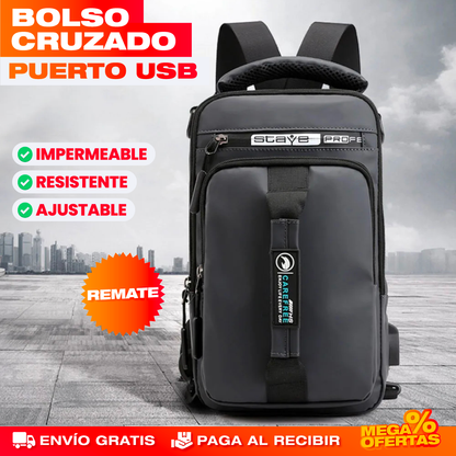 Bolso Cruzado con Puerto USB – Carga tu Celular y Anda Seguro en la Calle