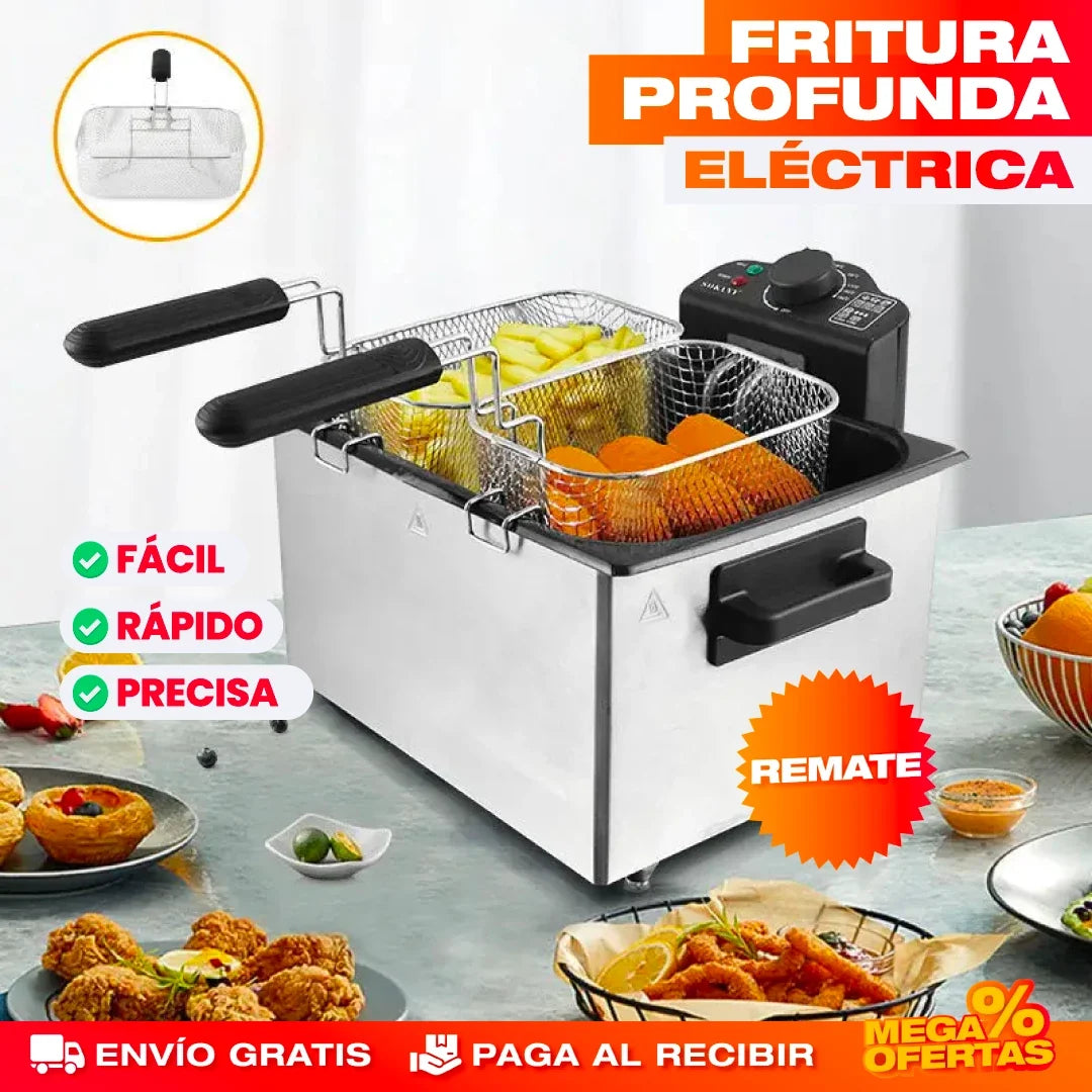 Freidora Eléctrica Sokany 5 Litros – Fríe Crocante Sin Aceite y Sin Humo