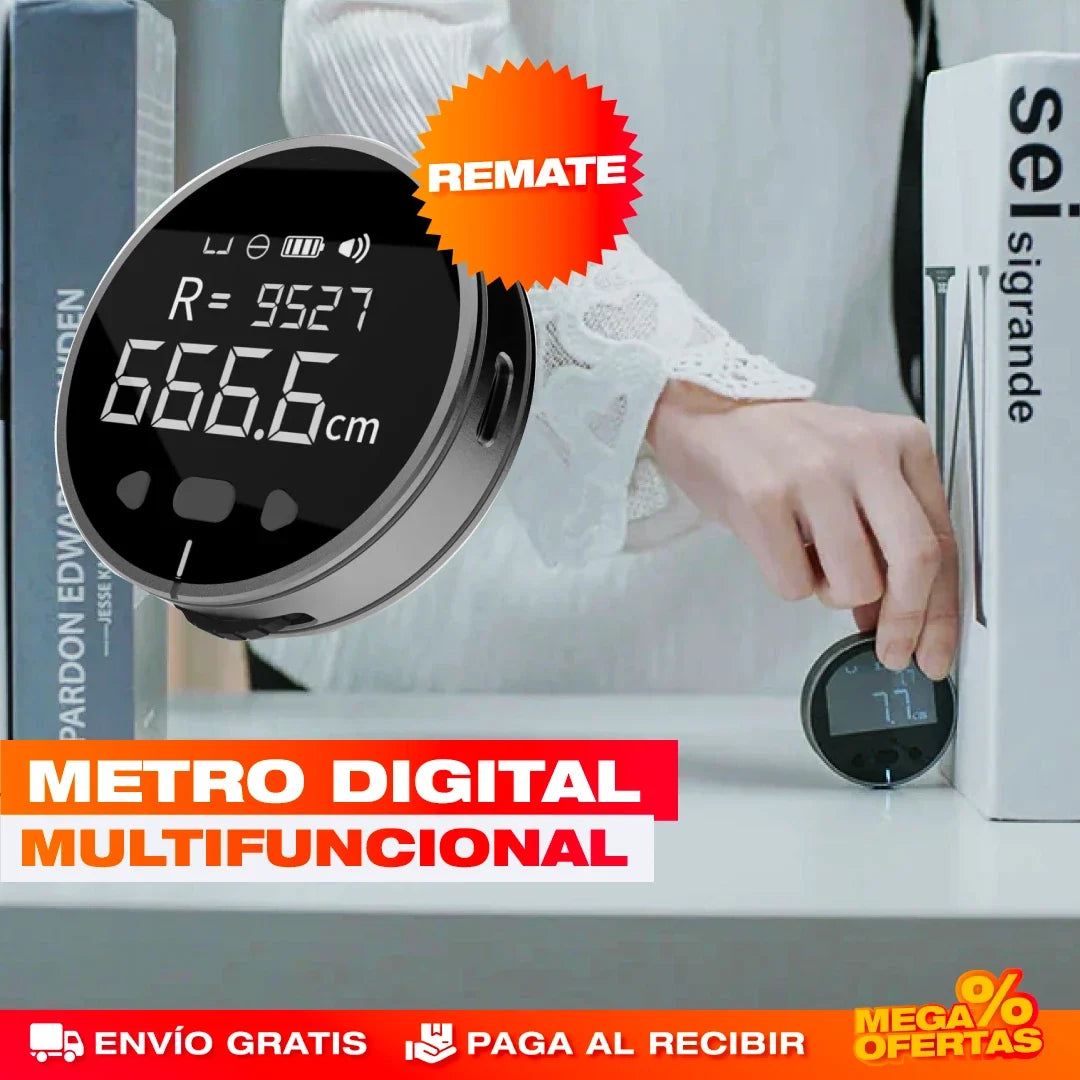 Metro Digital Compacto Recargable – Mide Exacto Sin Cinta ni Cuentas · Súper Promo