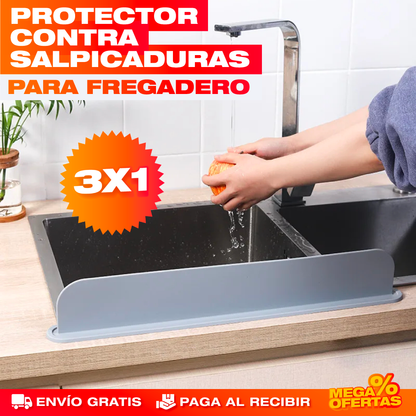 3 Protectores contra Salpicaduras de Silicona – Lava Sin Salpicar Agua por Todo Lado