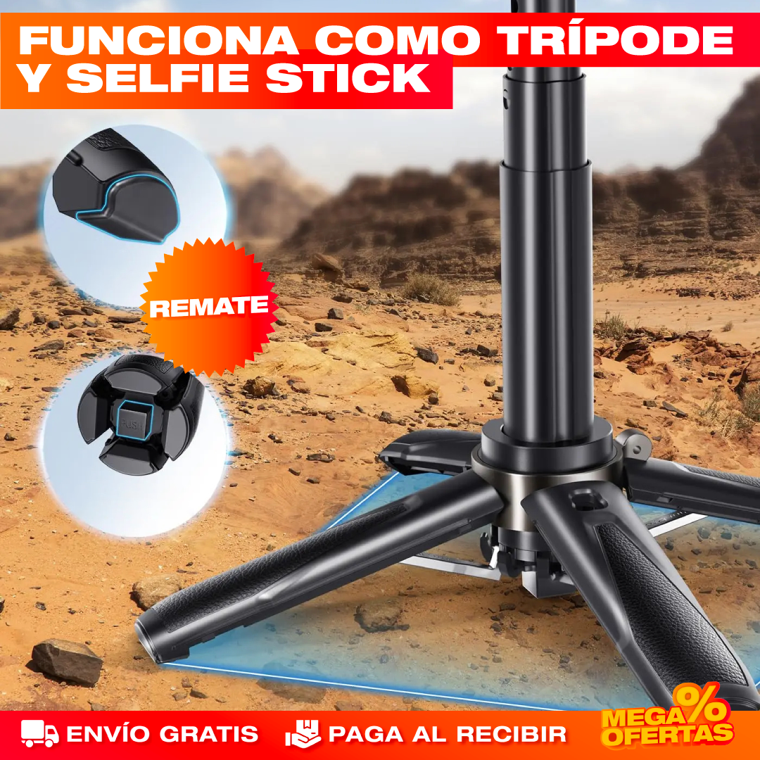 Trípode Selfie Bluetooth 3 en 1 – Fotos y Videos Estables Sin Ayuda de Nadie