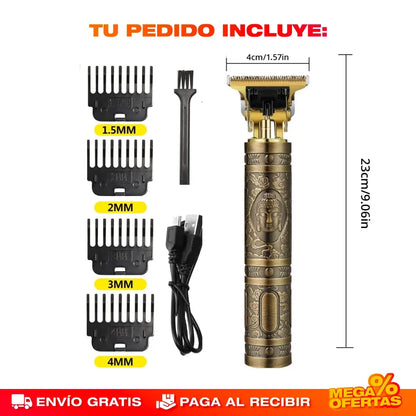 Máquina Barbera Buda Trimmer® Profesional Recargable – Corte de Barbería en tu Casa, Sin Cables