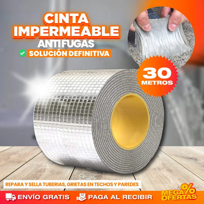 30 Metros Cinta Impermeable Repara Fugas – Tapa la Gotera Hoy Mismo Sin Romper Techo ni Pagar Plomero