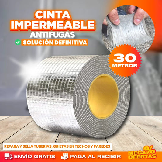30 Metros Cinta Impermeable Repara Fugas – Tapa la Gotera Hoy Mismo Sin Romper Techo ni Pagar Plomero