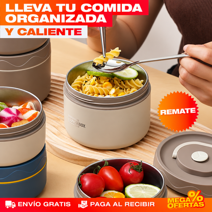 PROMO 2X1 SET LONCHERA TERMICA DE TRES COMPARTIMENTOS – El almuerzo llega separado, no hecho un revoltijo