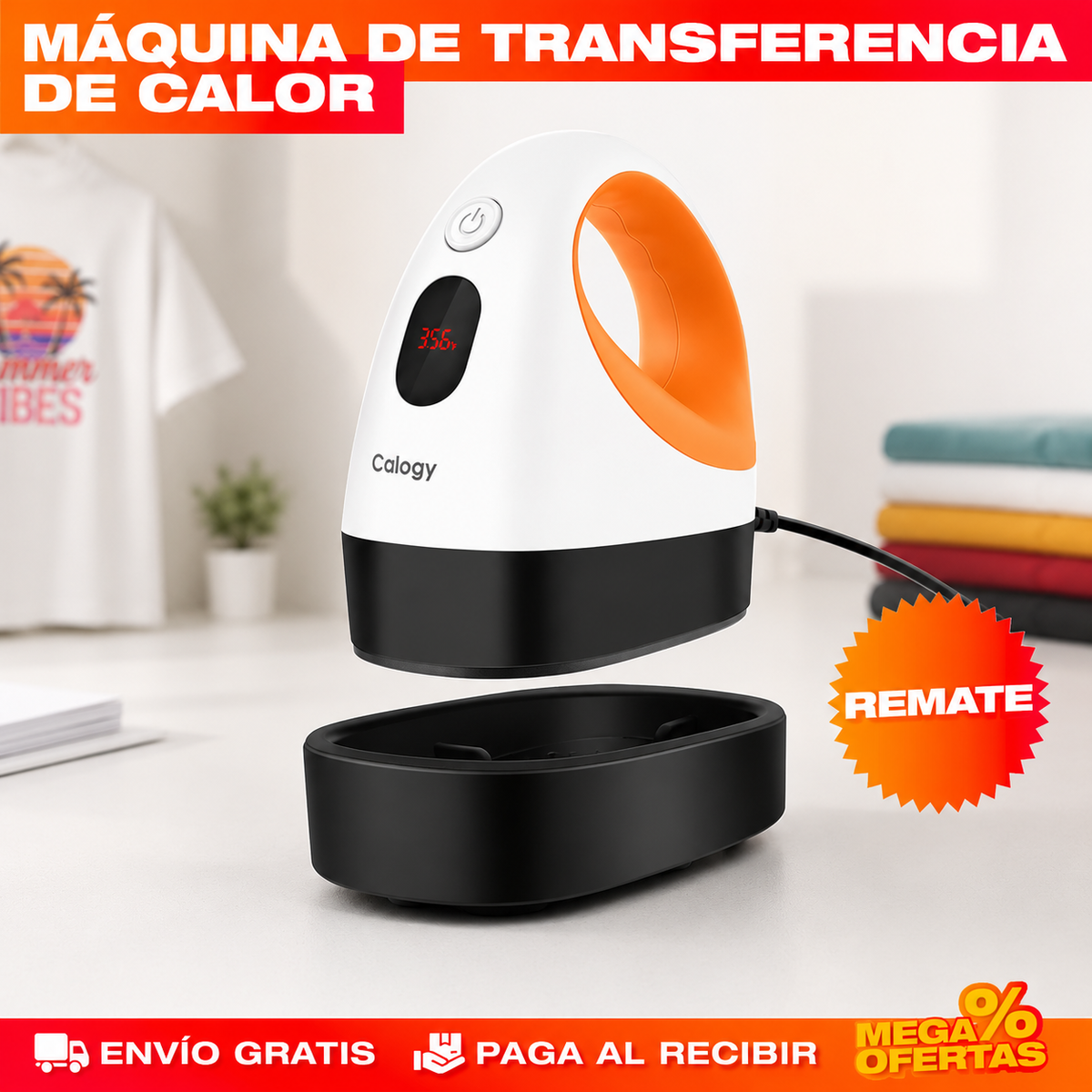 PRENSA DE TRANSFERENCIA DE CALOR – Estampa camisetas en casa sin una máquina enorme