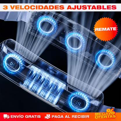 VENTILADOR PORTÁTIL DE CINTURA CON ENFRIAMIENTO – El aire se va contigo y las manos quedan libres