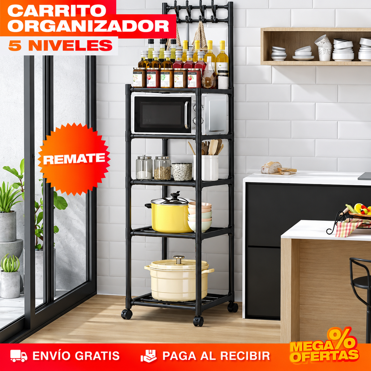 Carrito Estante Organizador 5 Niveles – Sacas del mesón todo lo que ya no cabe