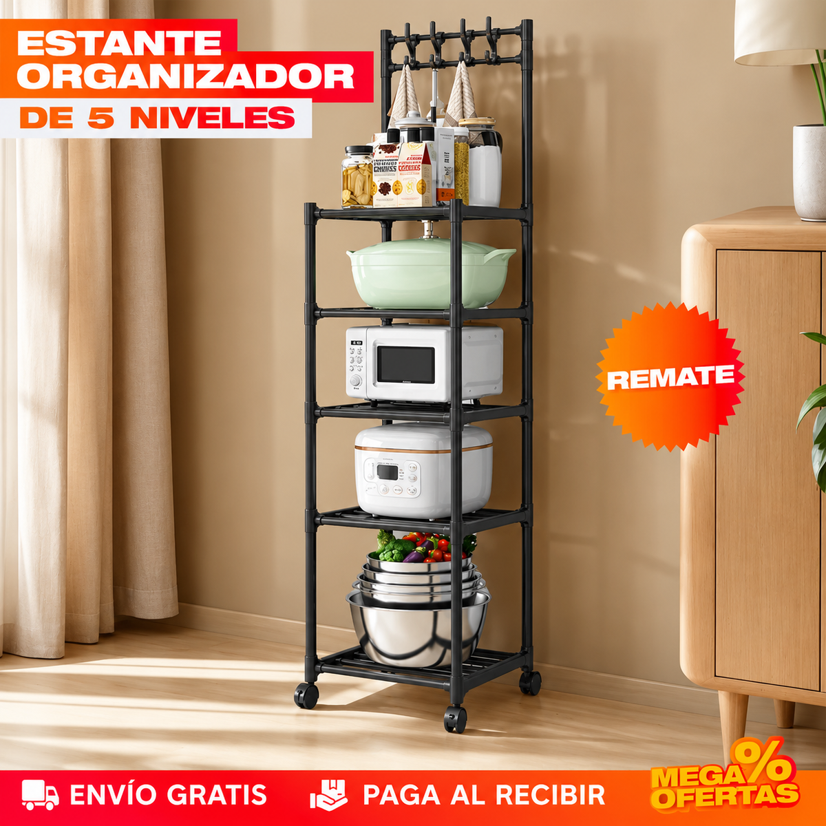 Carrito Estante Organizador 5 Niveles – Sacas del mesón todo lo que ya no cabe