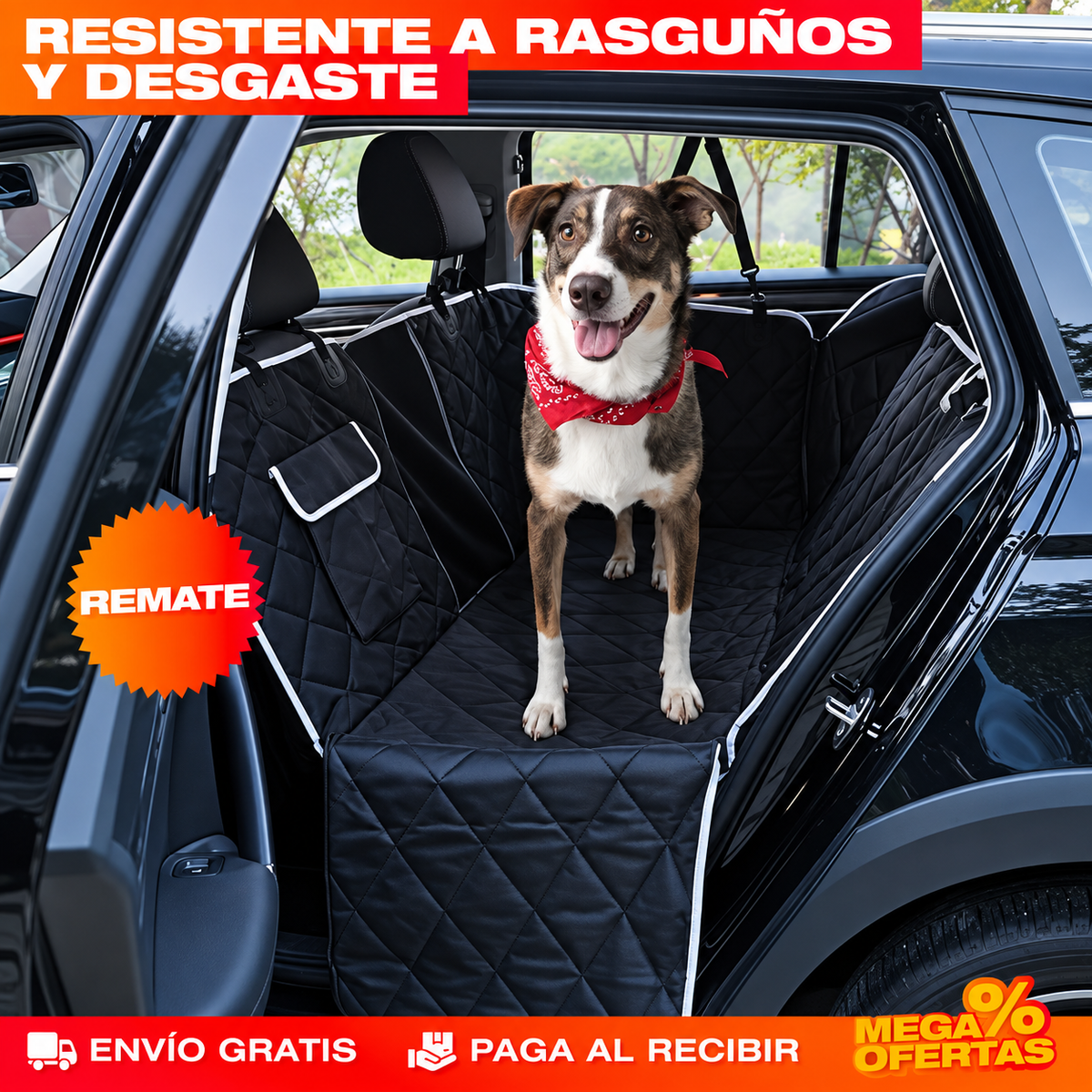 Funda Protectora de Carro para Mascotas – El perro se sube y el asiento queda intacto