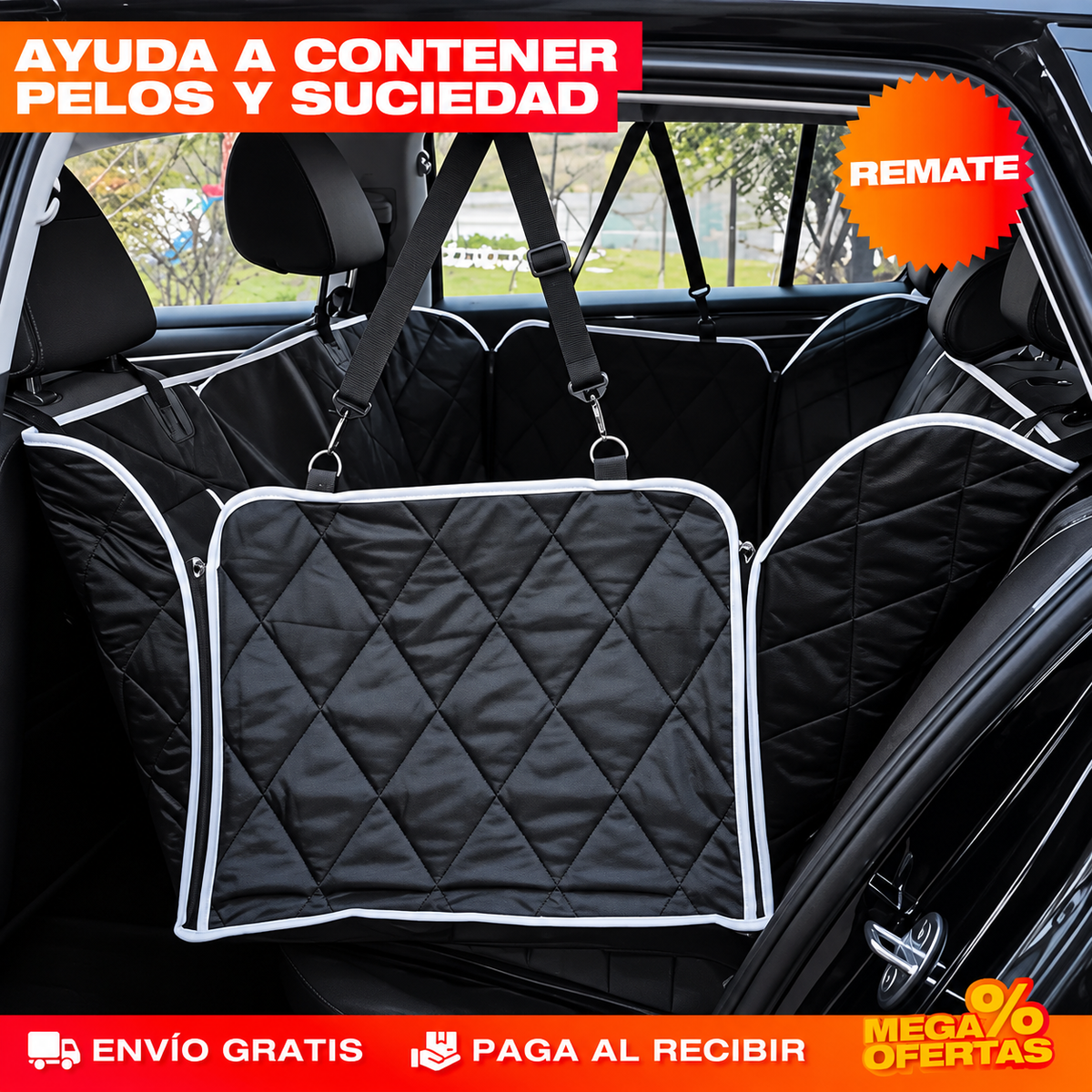 Funda Protectora de Carro para Mascotas – El perro se sube y el asiento queda intacto