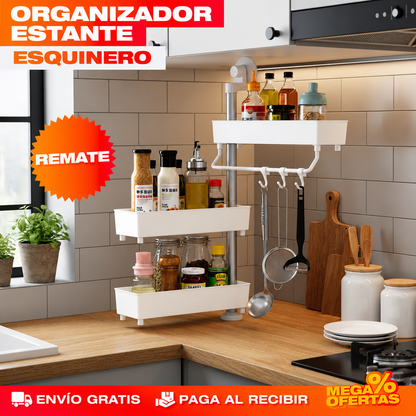ORGANIZADOR ESTANTE ESQUINERO – La esquina del mesón deja de ser tierra de nadie