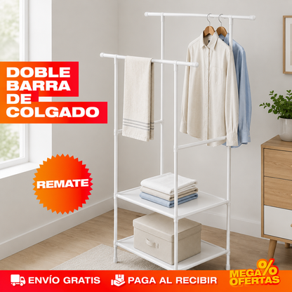 TENDEDERO ORGANIZADOR DE ROPA – Cabe el doble de ropa en el mismo rincón