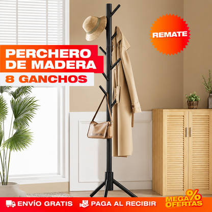 PERCHERO COLGADOR DE LUJO 8 GANCHOS – Chaquetas y bolsos dejan de amontonarse en la silla
