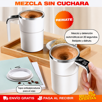 TAZA DE CAFÉ CON AGITACIÓN MAGNÉTICA – Se revuelve sola, sin cuchara que lavar